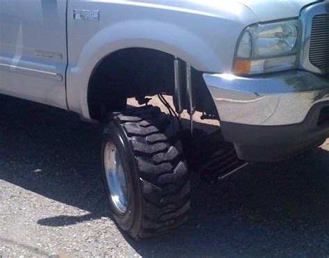 skid steer tires on truck